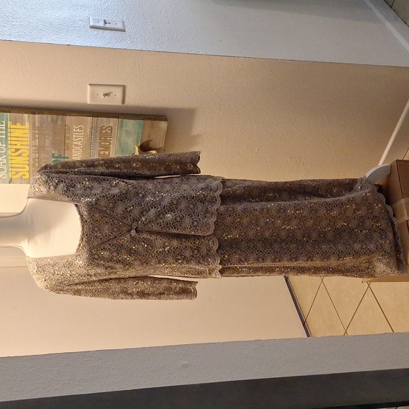 R & M Collections Sz. 16 beige dress with jacket - Picture 5 of 6